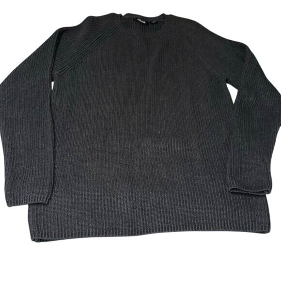Claiborne Gray Ribbed Knit Sweater  60% Cotton 40% Acrylic  Size L - Picture 1 of 7